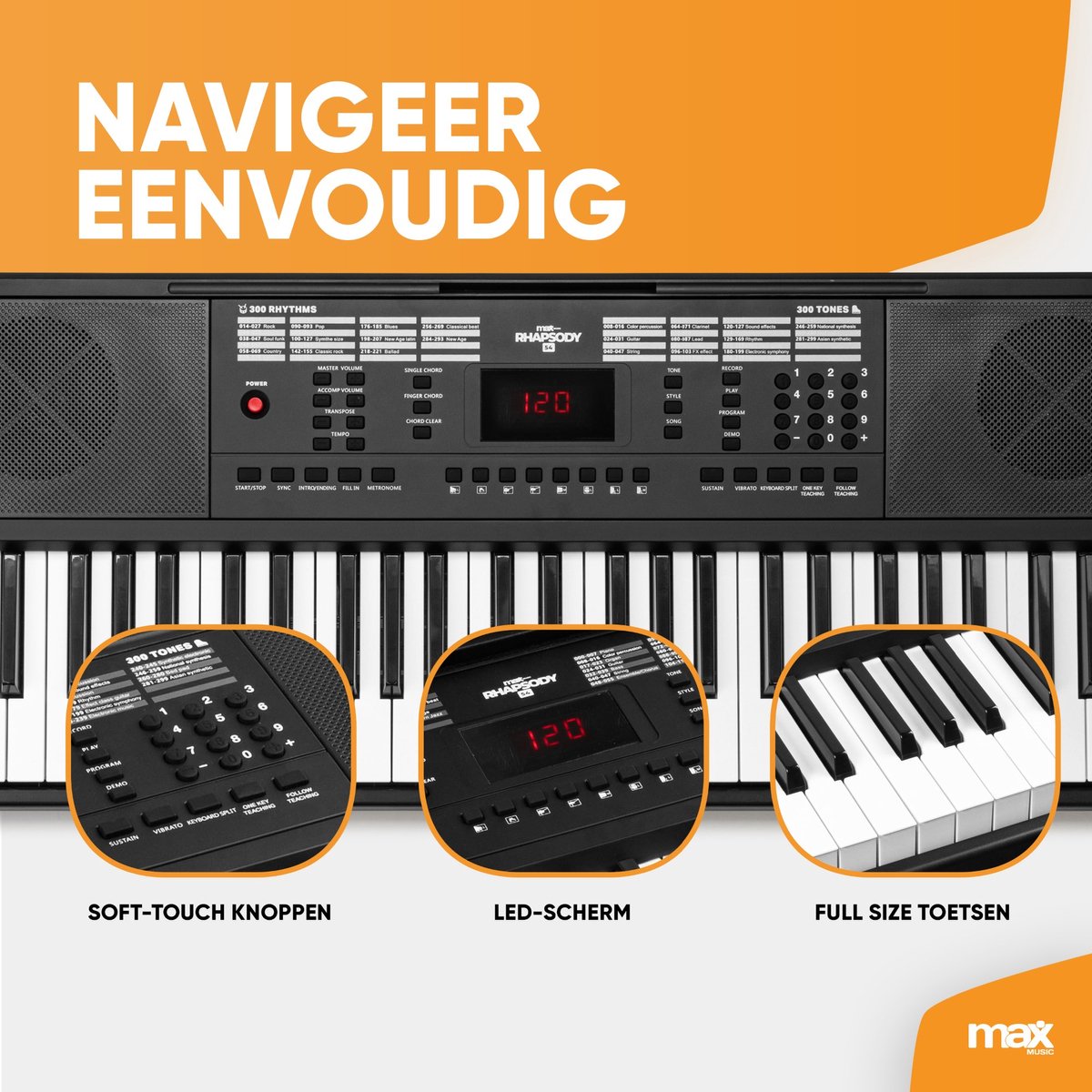 MAX Rhapsody54 keyboard piano 54 toetsen