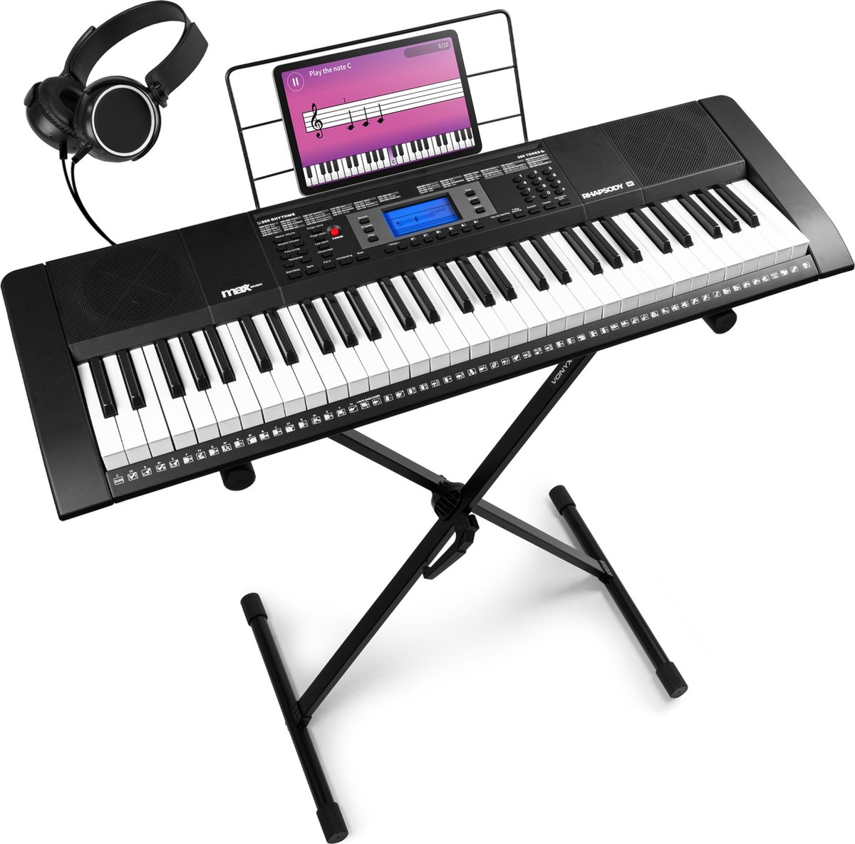 De MAX Rhapsody61 Keyboard 61 toetsen Complete Set in één oogopslag