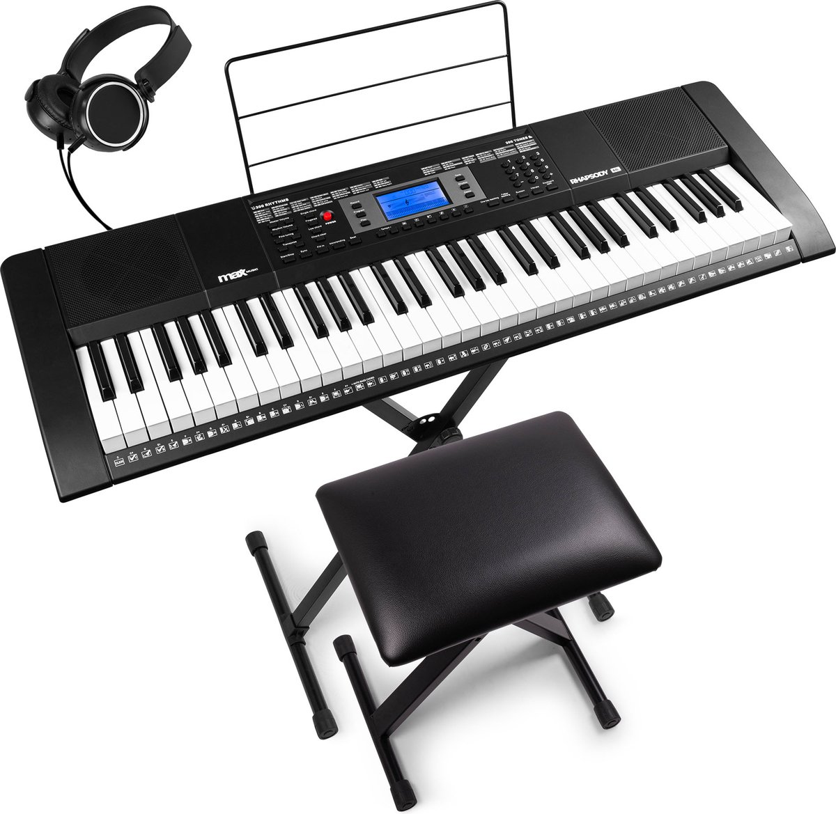 MAX Rhapsody61L Keyboard Set 61 Toetsen Met Bankje En Standaard