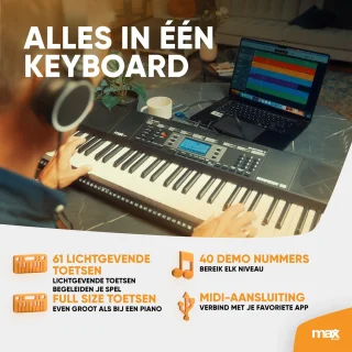 MAX Rhapsody61L Keyboard Set 61 Toetsen Met Bankje En Standaard