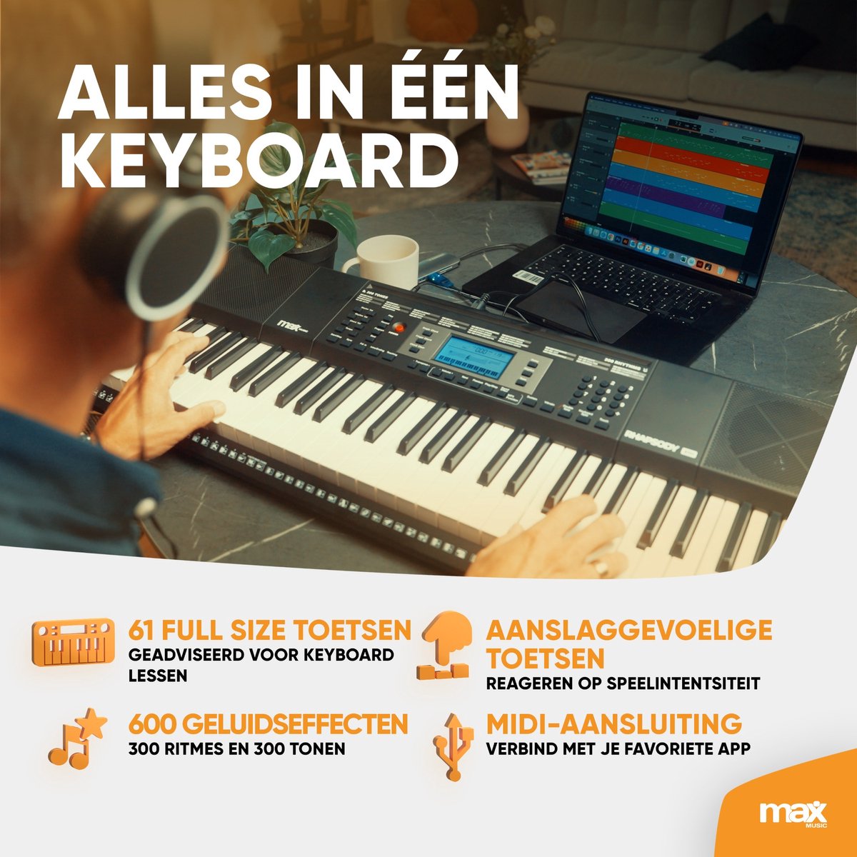 MAX Rhapsody61M 61-toetsen keyboard set