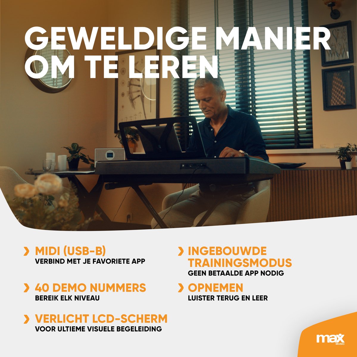 MAX Rhapsody61P keyboard set compleet inclusief bankje en accessoires