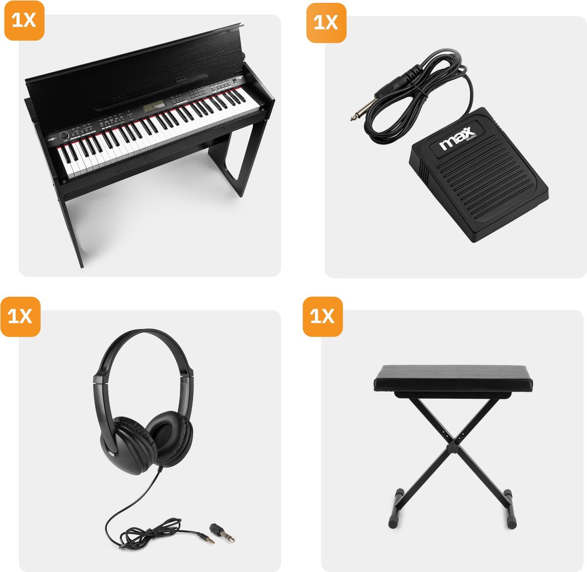 Wat vinden we goed aan de MAX RhapsodyDP61 complete keyboardset inclusief meubel en accessoires