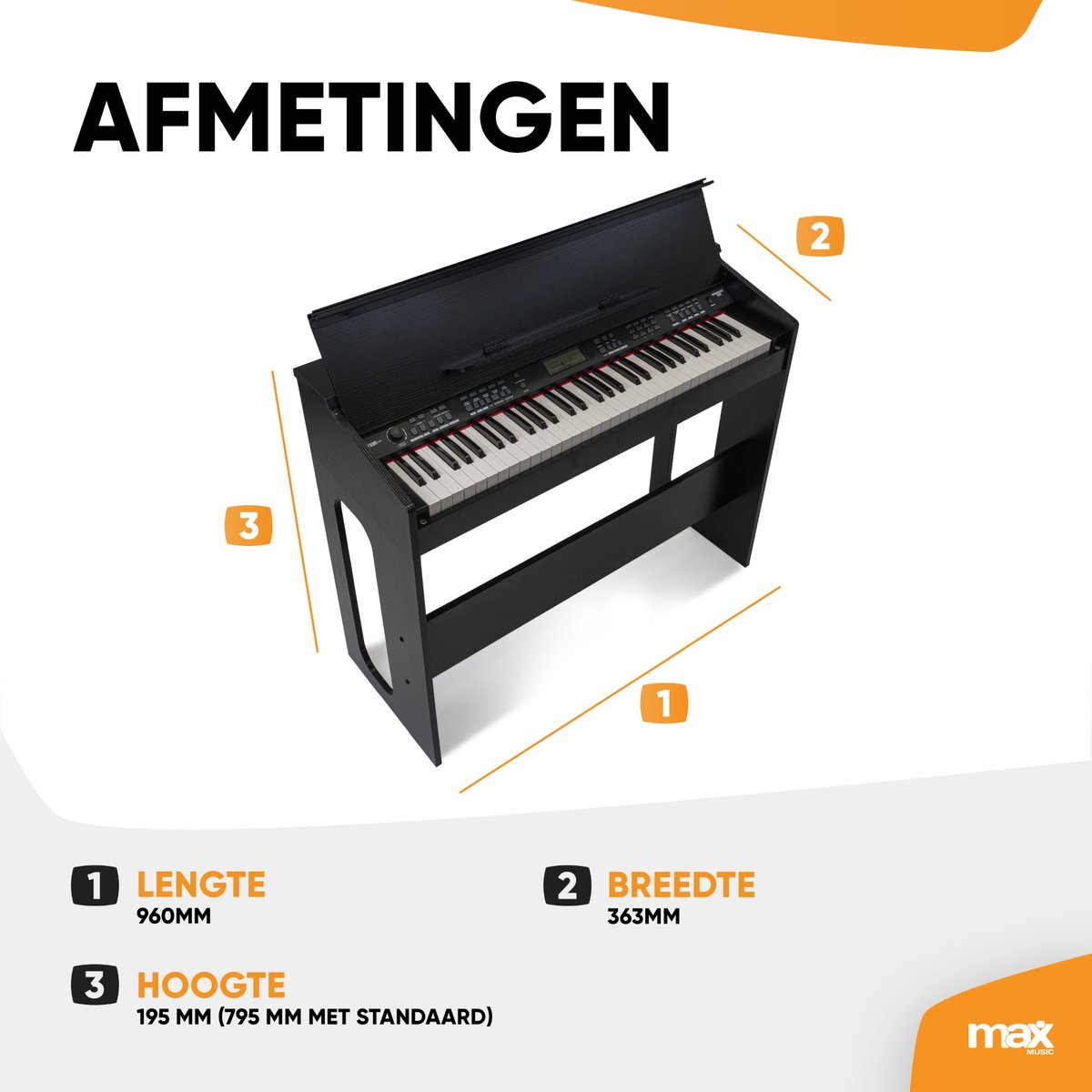 MAX RhapsodyDP61 Digitale Piano 61 Toetsen Met Meubel
