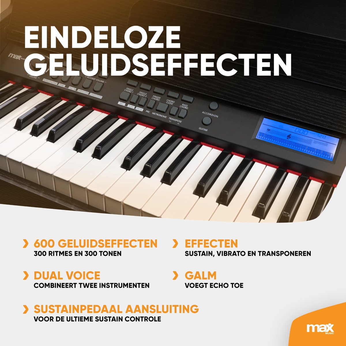 MAX RhapsodyDP61 Digitale Piano 61 Toetsen Met Meubel