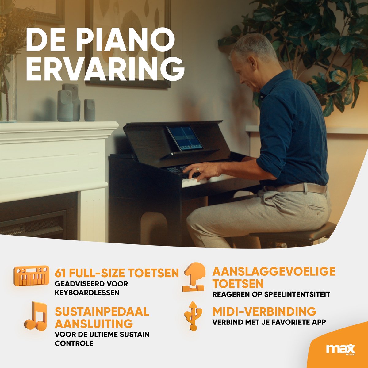 MAX RhapsodyDP61 digitale piano compleet met meubel en accessoires