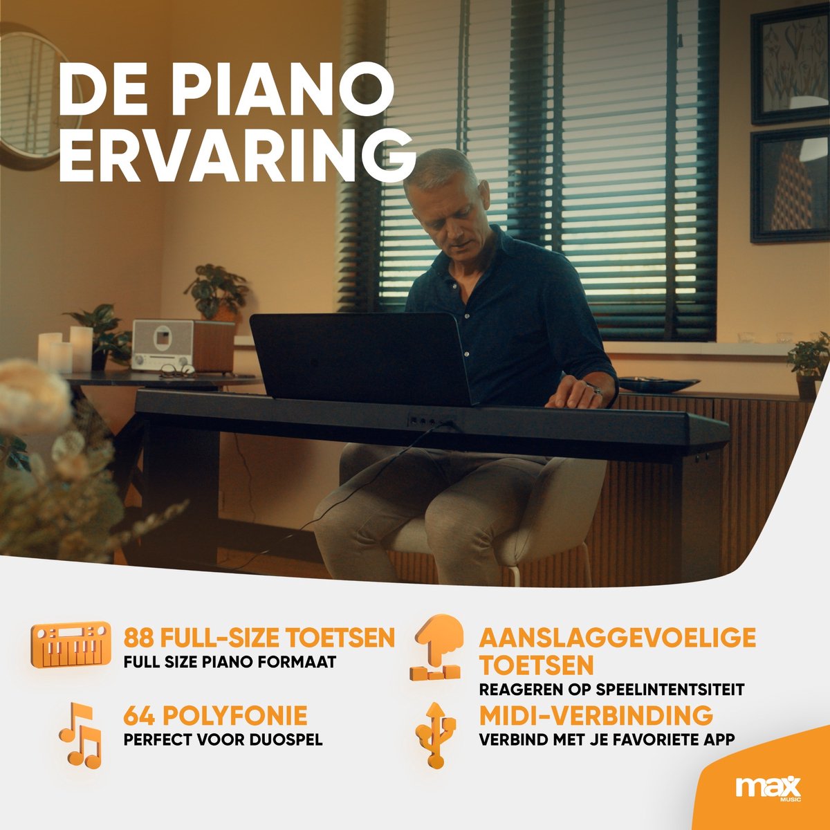 MAX RhapsodyDP88P Digitale Piano 88 toetsen