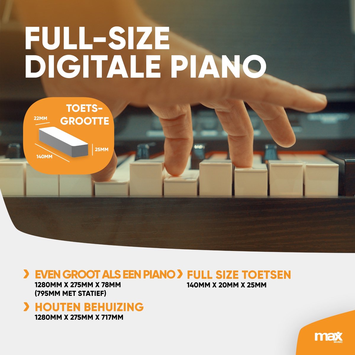 MAX RhapsodyDP88P Digitale Piano 88 toetsen