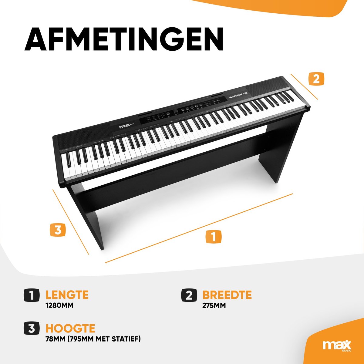 MAX RhapsodyDP88P Digitale Piano 88 toetsen