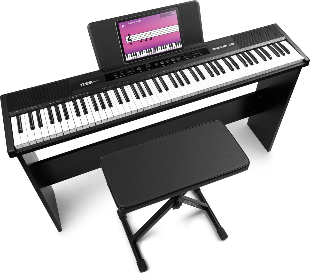 De MAX RhapsodyDP88P Digitale Piano met Meubel en Keyboardbankje in één oogopslag