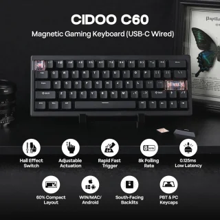MechLands CIDOO C60 HE Wired Gaming Keyboard (Black)