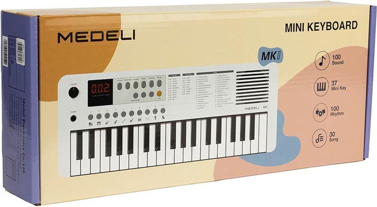 Medeli MK1-YE Keyboard 37 Toetsen Geel