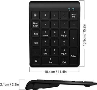 Merkloos Bluetooth Numpad 27-toets numeriek toetsenbord voor laptop en tablet