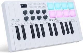 Midi keyboard 25 toetsen met 8 verlichte drum pads, draadloos