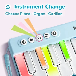Mini Piano Keyboard - Draagbaar Muziekspeelgoed voor Kinderen (Roze)