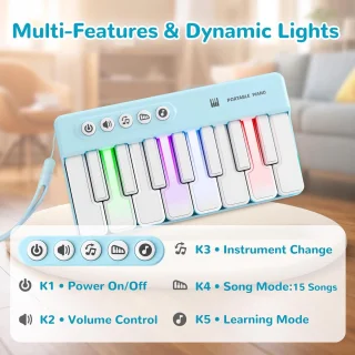 Mini Piano Keyboard - Draagbaar Muziekspeelgoed voor Kinderen (Roze)