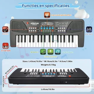 MKSS® Kinder Keyboard Zwart
