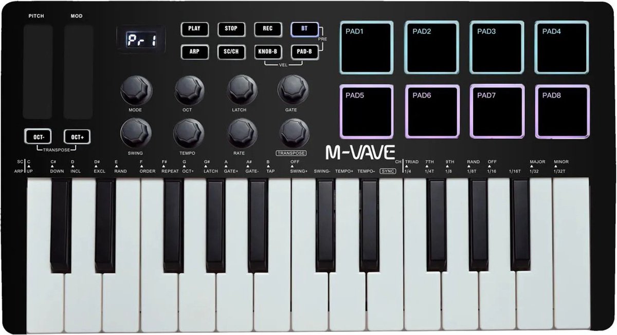 Mygroot MPK Mini MK3 Draadloos Midi Keyboard Controller Zwart