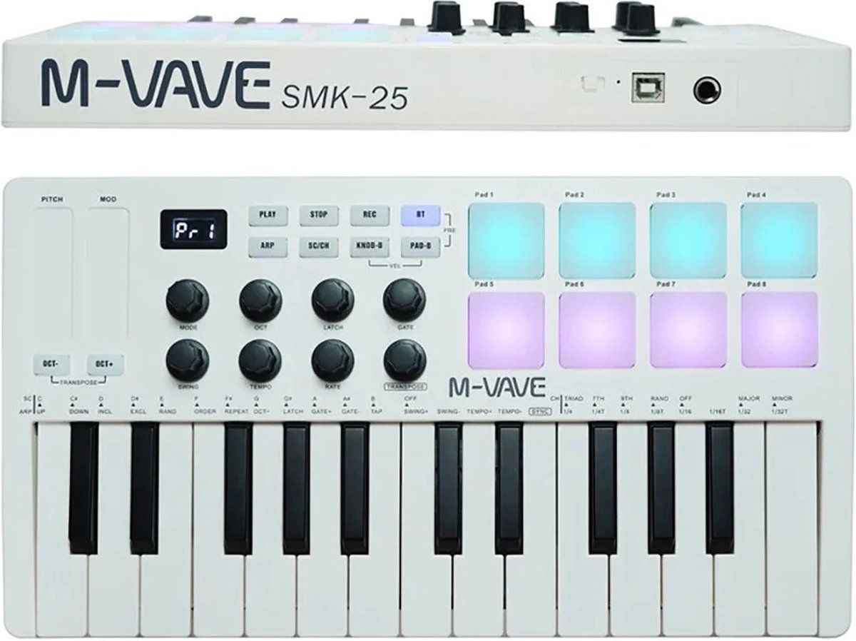 Mygroot MPK Mini MK3 Draadloos Midi Keyboard Controller Zwart