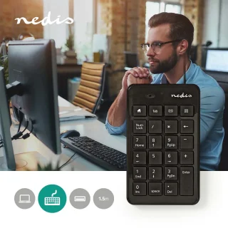 Nedis USB-A Numeriek Toetsenbord Bedraad