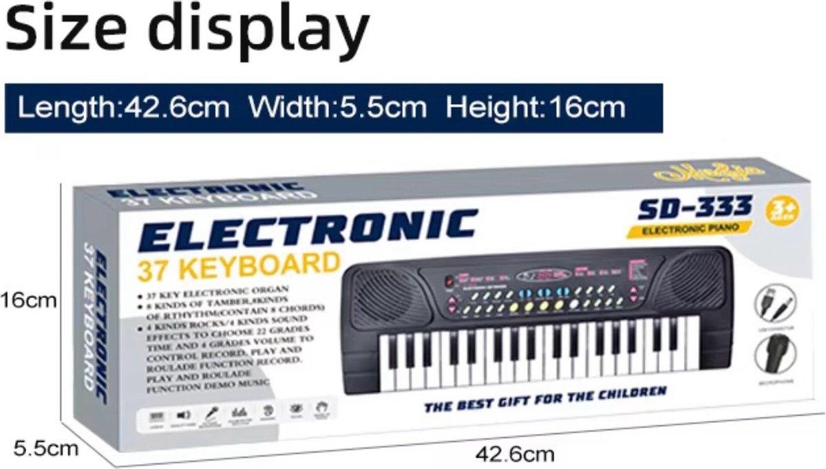 OodBlue Piano Keyboard 37 Toetsen Kinderkeyboard