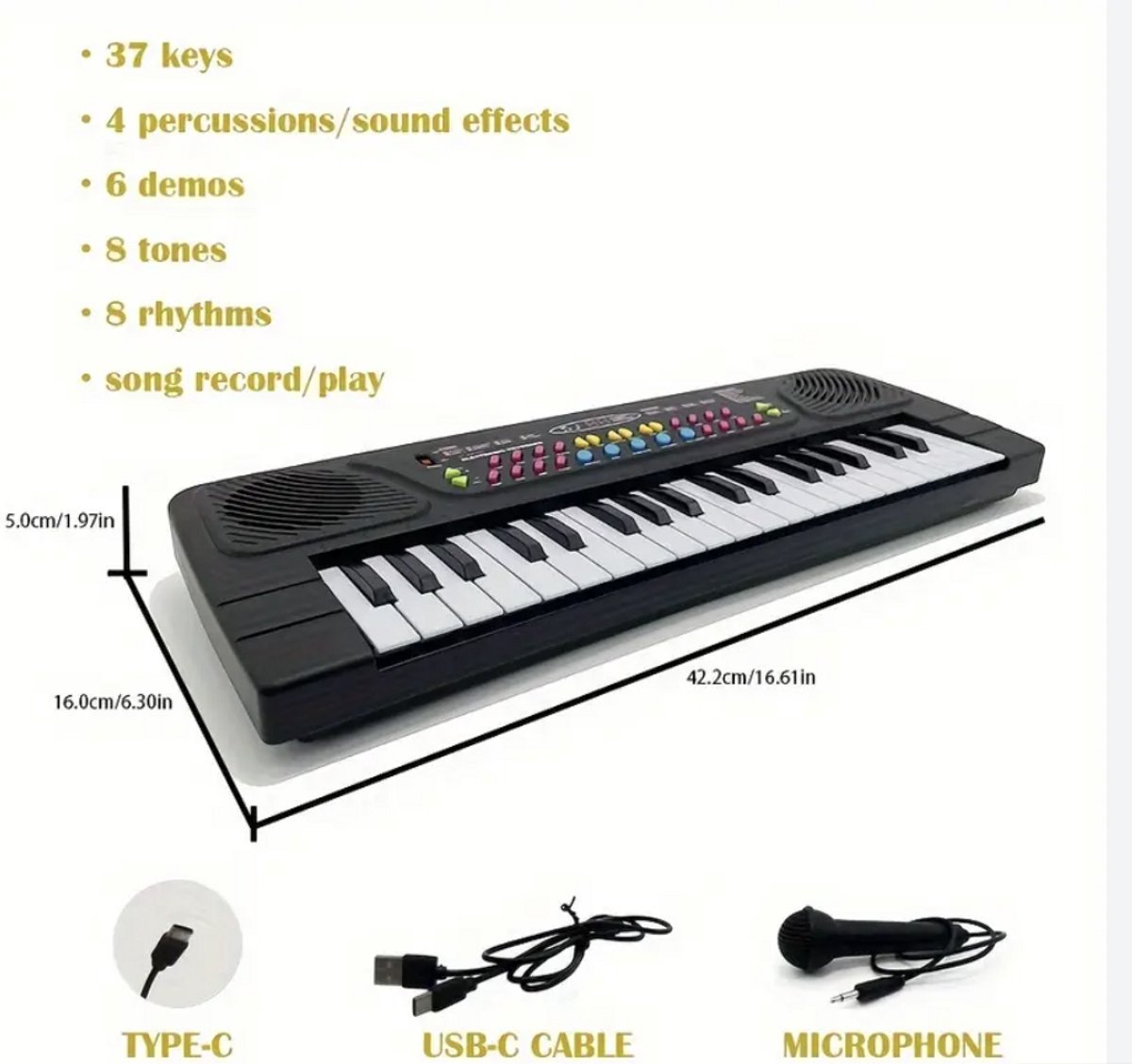 OodBlue Piano Keyboard 37 Toetsen Kinderkeyboard