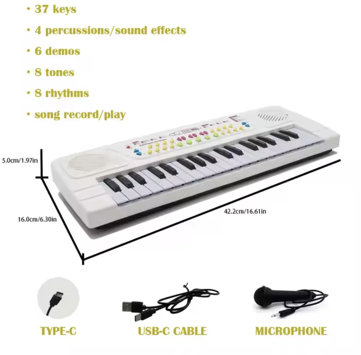 OodBlue Piano Keyboard 37 Toetsen Kinderkeyboard