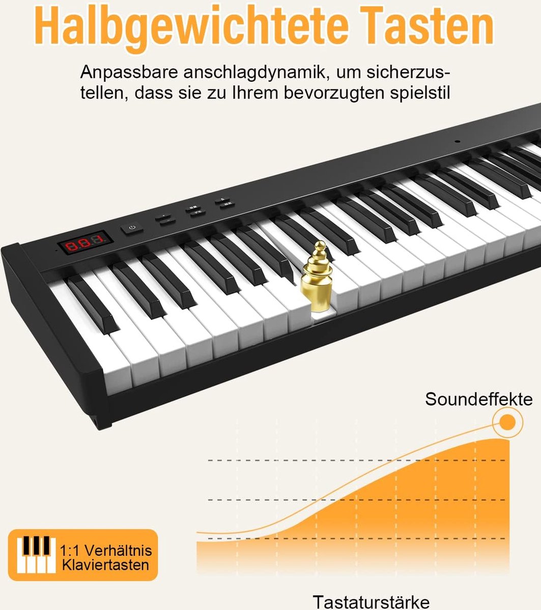 Wat vinden we goed aan de OYAYO Digitale Piano Keyboard 88 Toetsen Halfgewogen