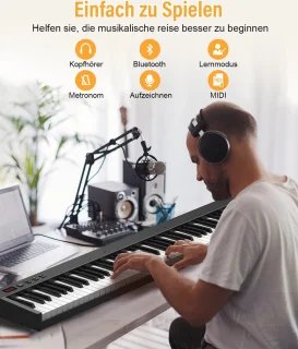 OYAYO Digitale Piano Keyboard 88 Toetsen Halfgewogen