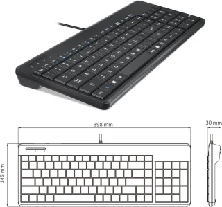 Perixx PERIBOARD-220H US Wired Compact USB Keyboard