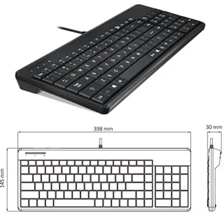 Perixx PERIBOARD-220H Wired USB Keyboard - US Layout