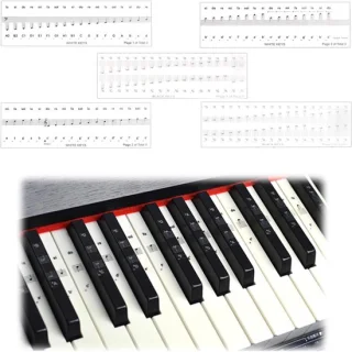 Piano en keyboard muziekstickers voor 49, 61, 76 en 88 toetsen - ShopVlot
