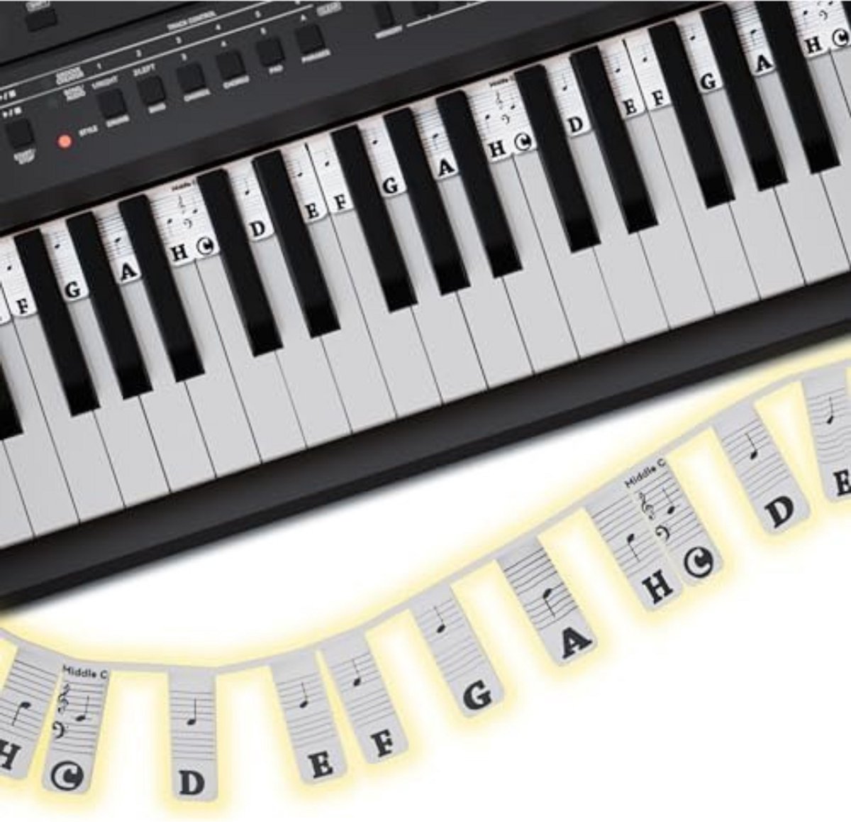 De Piano Oplegger Siliconen Toetsenbelettering 61 & 88 Toetsen Zwart/Wit in één oogopslag