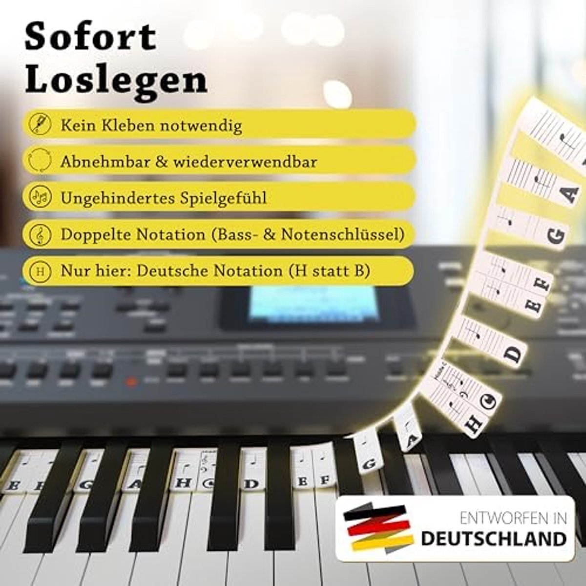 Wat vinden we goed aan de Piano Oplegger Siliconen Toetsenbelettering 61 & 88 Toetsen Zwart/Wit
