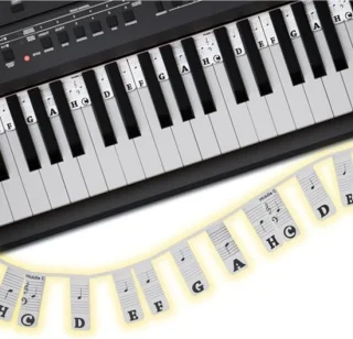 Piano Oplegger Siliconen Toetsenbelettering 61 & 88 Toetsen Zwart/Wit