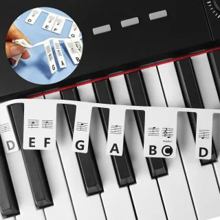 Piano Stickers 88 Toetsen Zwart Herbruikbaar Silicone