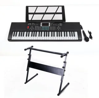 PlayOn Keyboard 61-toetsen digitale piano zwart met standaard