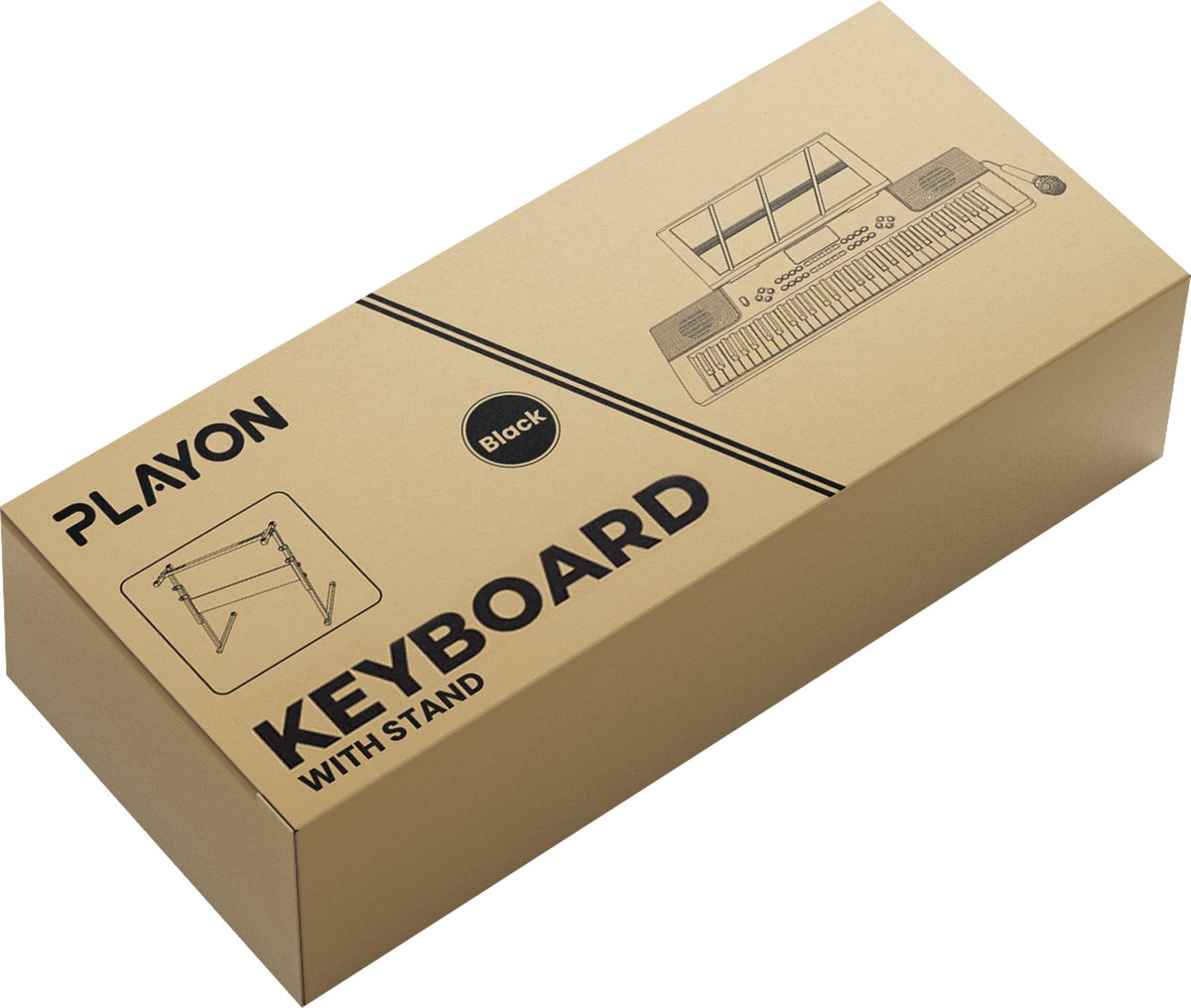 PlayOn Keyboard 61-toetsen digitale piano zwart met standaard