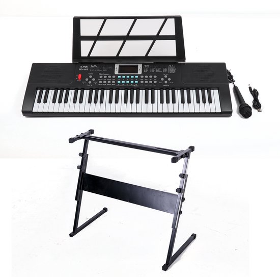 PlayOn Keyboard 61-toetsen digitale piano zwart met standaard