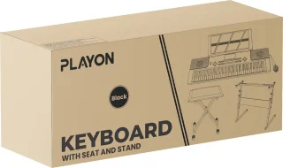 PlayOn Keyboard Digitale Piano 61 Toetsen Zwart Met Standaard en Stoel