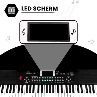 PlayOn Keyboard Digitale Piano 61 Toetsen Zwart