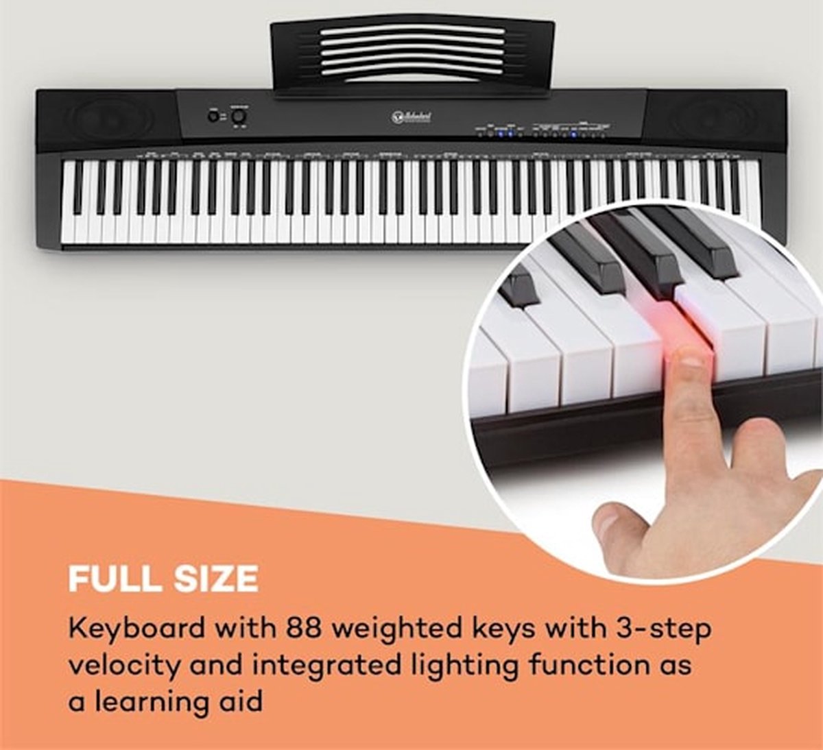 Preludio 88-toetsen keyboard zwart