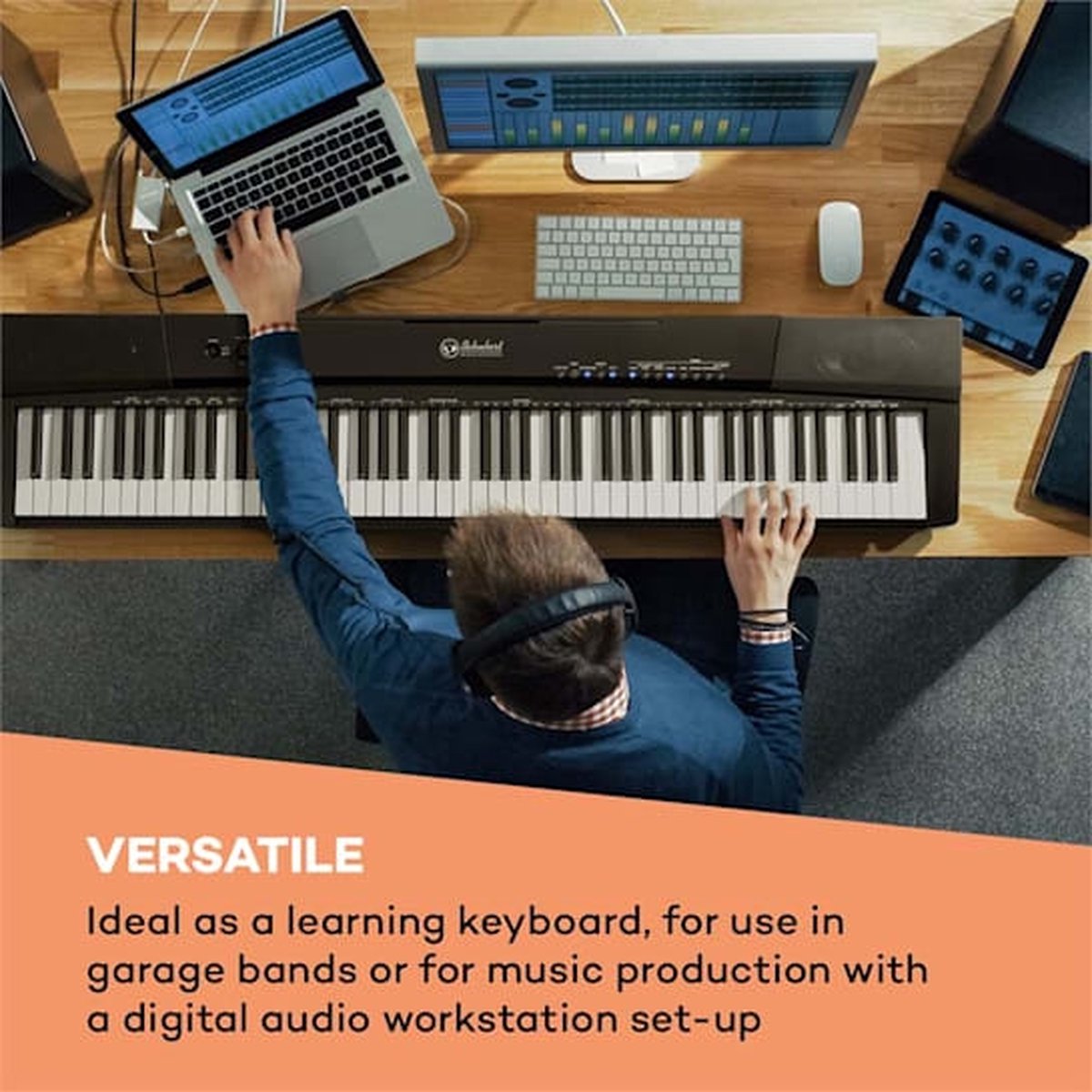 Preludio 88-toetsen keyboard zwart