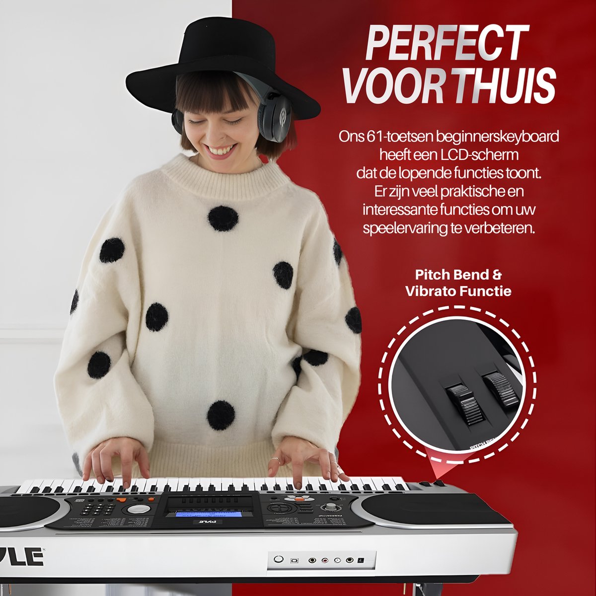 Pyle 61-Toetsen Elektrisch Keyboard Set