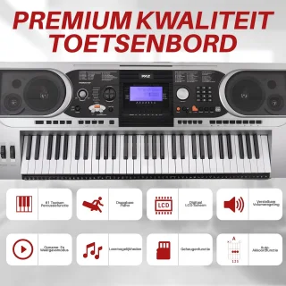 Pyle 61-Toetsen Elektrisch Keyboard Set