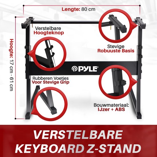 Pyle 61-Toetsen Elektrisch Keyboard Set