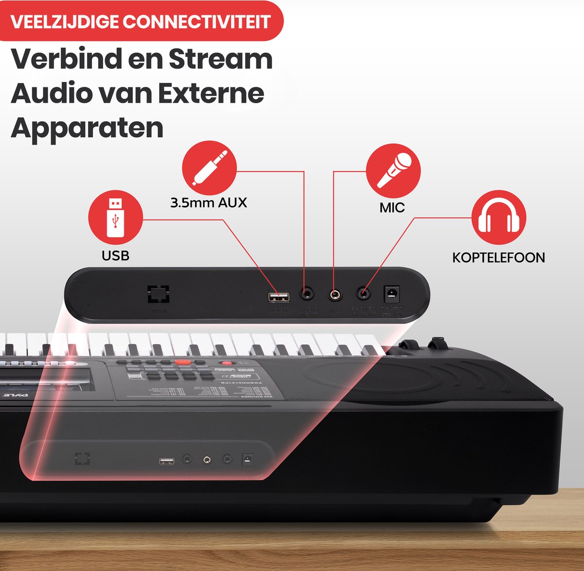Pyle 61-Toetsen Elektrisch Keyboard