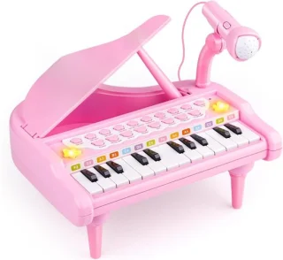 QEVA Keyboard Kind kindertoetsenbord - piano speelgoed - roze