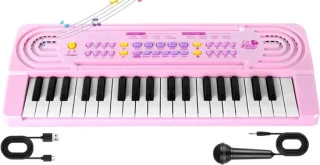 QEVA Kindertoetsenbord – kinderpiano – roze