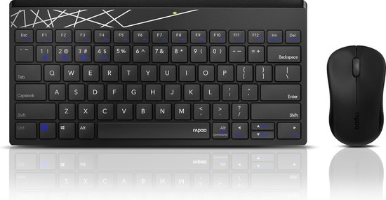 Rapoo 8000M Draadloze Combo Toetsenbord en Muis Zwart QWERTY US